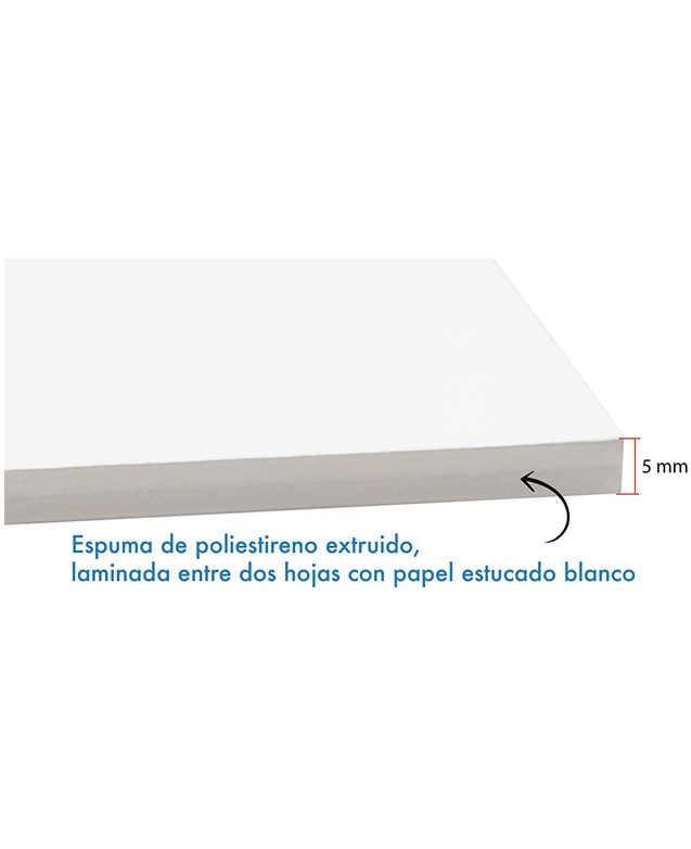 CARTÓN PLUMA CON ADHESIVO BLANCO (Caja de 10 y 12 unidades)